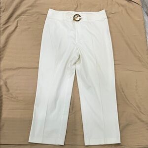 Ralph Lauren pants Women's White Pants with Gold Buckle size 14